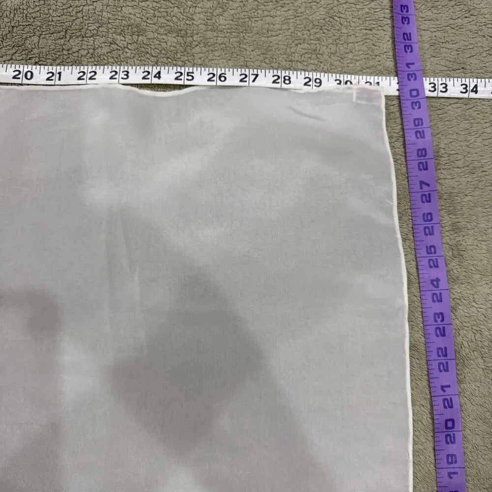 Vintage Crepe De Chine Hand Rolled Scarf Purple Flowers